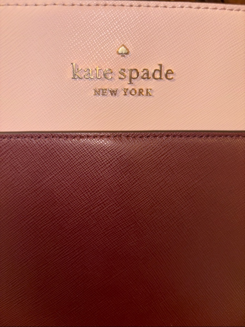 Kate Spade New York Burgundy & Blush Tote Bag + Matching Wallet Set - Picture 6 of 13